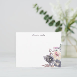 Elegant Watercolor Floral Personalised Stationery  Card
