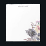 Elegant Watercolor Floral Personalised Stationery  Notepad<br><div class="desc">Personalised notepad with an elegant watercolor floral design in muted purple and grey.</div>