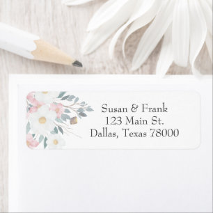 Elegant Watercolor Floral Return Address Label