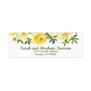Elegant Watercolor Floral Return Address Labels