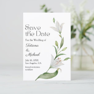 Elegant Watercolor Floral Sage Green Wedding Save The Date