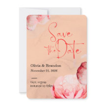Elegant Watercolor Floral Save The Date Card