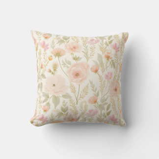 Elegant Watercolor Floral Seamless Pattern Cushion