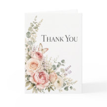 Elegant Watercolor Floral Thank You Card