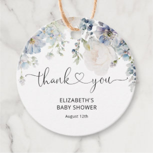 Elegant Watercolor Floral Thank You Favour Tags