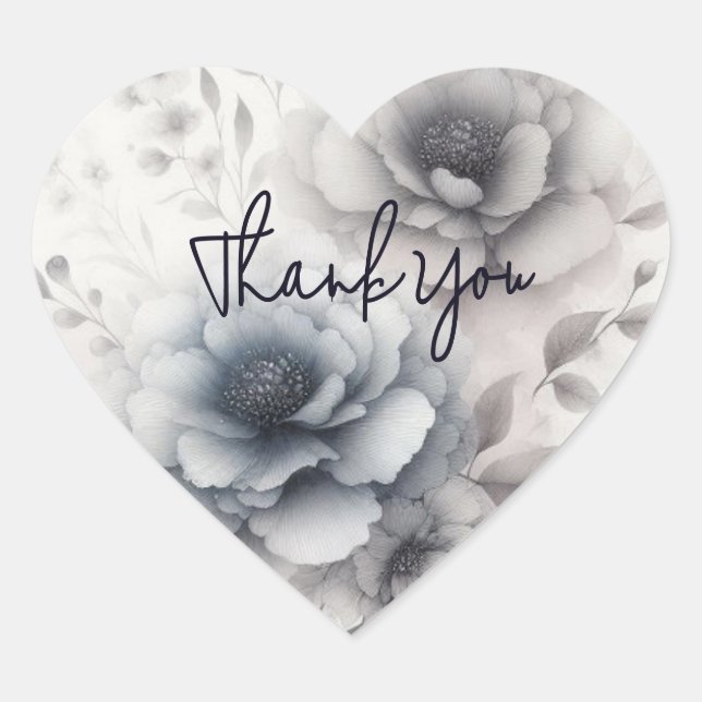 Elegant Watercolor Floral Thank You Stickers (Front)