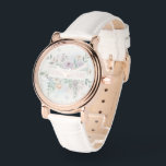 Elegant Watercolor Floral  Watch<br><div class="desc">Create a soft and romantic atmosphere with this elegant watercolor floral invitation featuring delicate pastel flowers and botanical greenery. The gentle palette of blush,  lavender,  peach,  and sage leaves creates a timeless floral composition perfect for special occasions.</div>