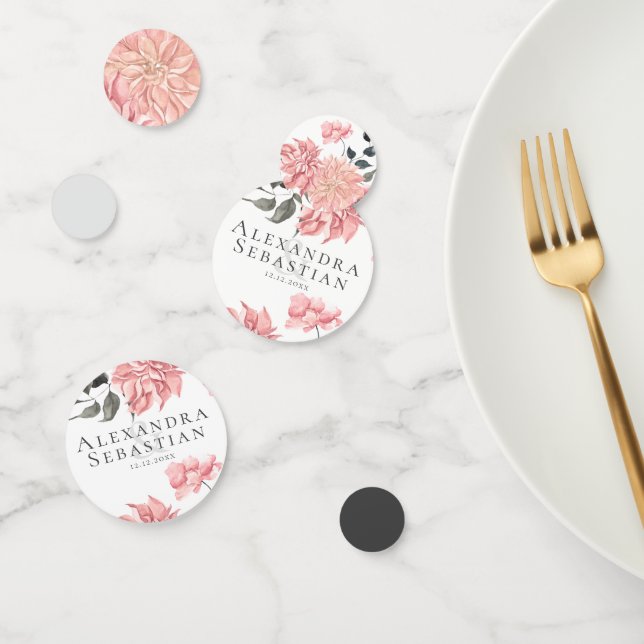 Elegant Watercolor Floral Wedding Confetti (Group)