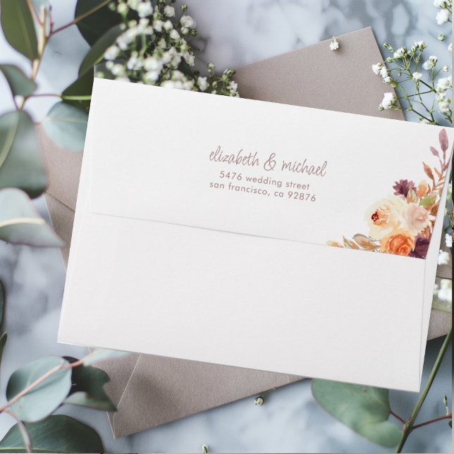 Elegant Watercolor Floral Wedding Envelope  (Creator Uploaded)