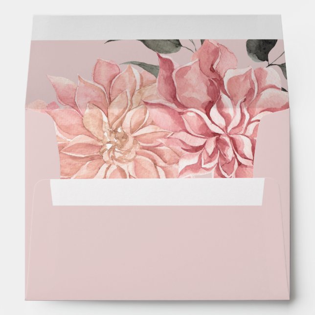 Elegant Watercolor Floral Wedding Envelope (Back (Bottom))