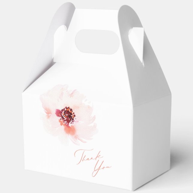Elegant Watercolor Floral Wedding Favour Boxes (Front)