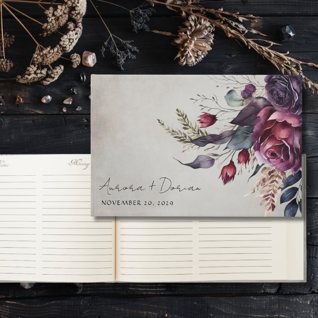 Elegant Watercolor Floral Wedding Guest Book (Creator Uploaded)