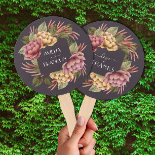 Elegant Watercolor Floral Wedding Hand Fan