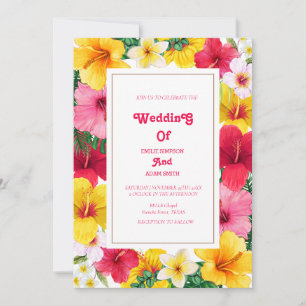 elegant watercolor FLORAL WEDDING Invitation