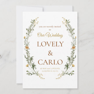 Elegant Watercolor Floral Wedding Invitation