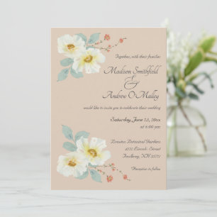 Elegant Watercolor Floral Wedding Invitation