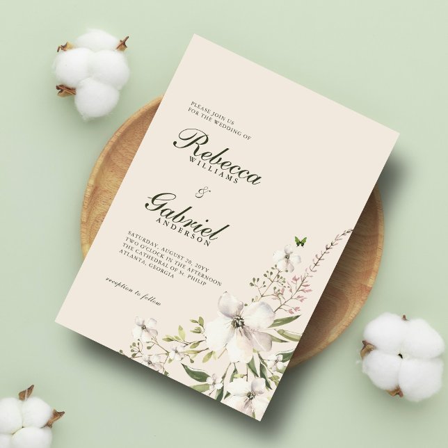 Elegant Watercolor Floral Wedding Invitation (Creator Uploaded)