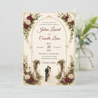 Elegant Watercolor Floral Wedding Invitation