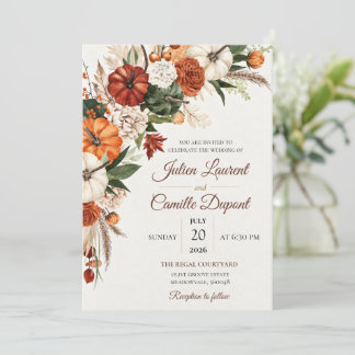 Elegant Watercolor Floral Wedding Invitation