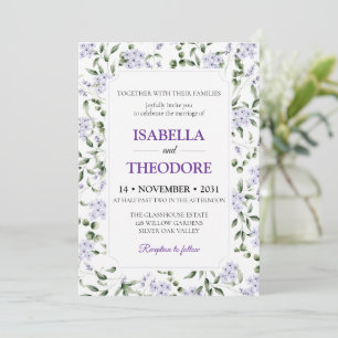 Elegant Watercolor Floral Wedding Invitation Templ