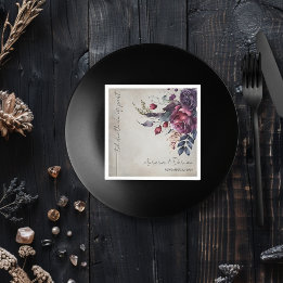 Elegant Watercolor Floral Wedding Napkin