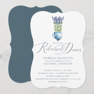 Elegant Watercolor Floral Wedding Rehearsal Dinner Invitation
