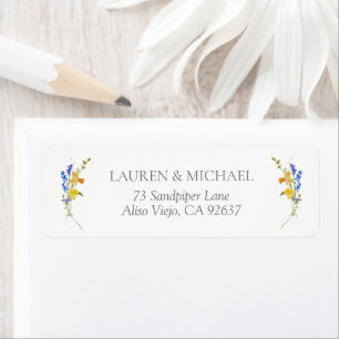 Elegant Watercolor Floral Wedding Return Address Label