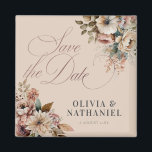 Elegant Watercolor Floral Wedding Save the Date Magnet<br><div class="desc">Elegant Watercolor Floral Wedding Save the Date magnet</div>