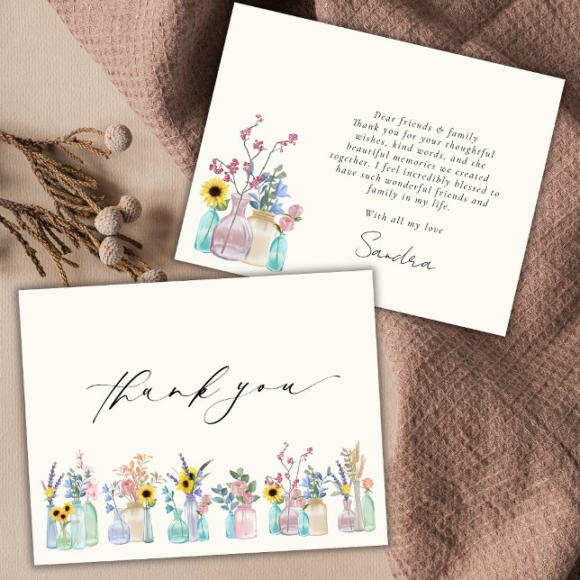 Elegant Watercolor Florals Birthday Thank You (Creator Uploaded)
