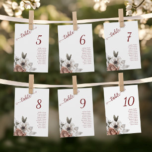 Elegant Watercolor Florals - Guest Seating Card