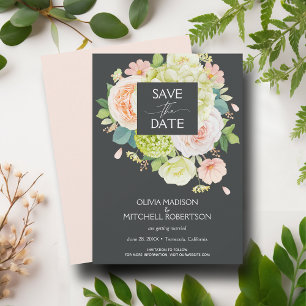 Elegant Watercolor Florals Wedding Save The Date