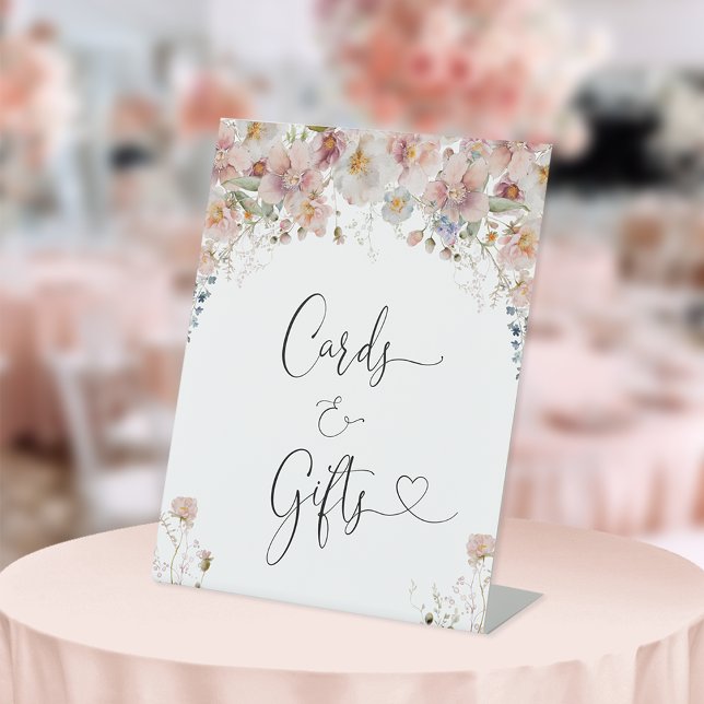 Elegant Watercolor Flower Cards and Gifts Pedestal Sign (Creator Uploaded)