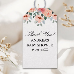 Elegant Watercolor Flower Field Baby Shower Gift Tags