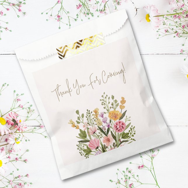 Elegant Watercolor Flowers Bridal Shower Thank You Favour Bag (Elegant Watercolor Flowers Bridal Shower Thank You Favor Bag)