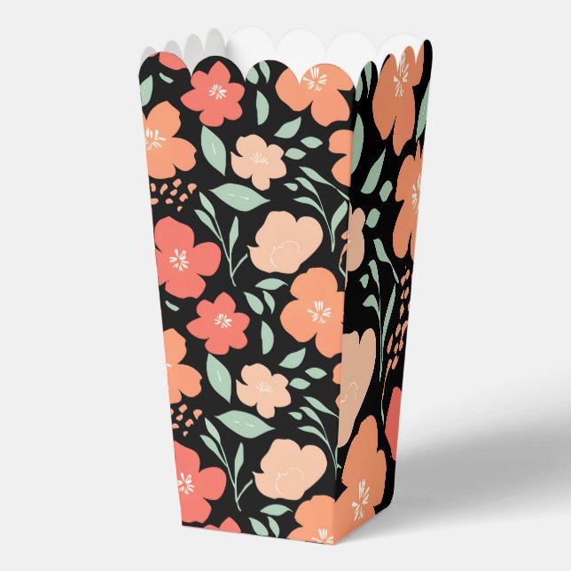 Elegant Watercolor Flowers - Delicate Floral Gift  Favour Box (Back)