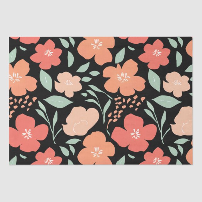 Elegant Watercolor Flowers - Delicate Floral Gift  Tissue Paper (Front)