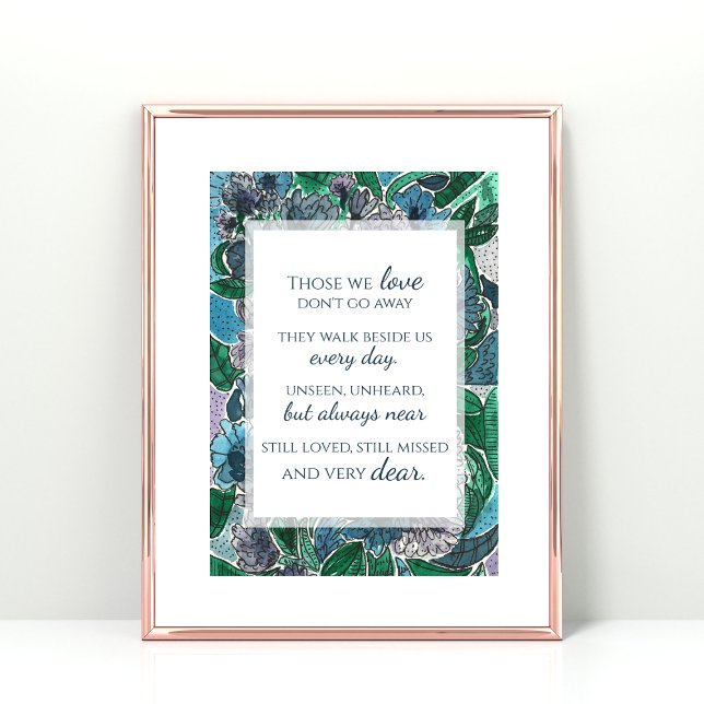 Elegant Watercolor Flowers Frameable Sympathy (Creator Uploaded)