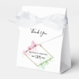 Elegant Watercolor Flowers Wedding Favour Box