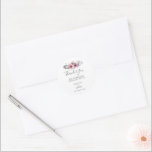 Elegant Watercolor flowers  Wedding Thank You Clas Classic Round Sticker<br><div class="desc">Modern rustic elegant watercolor flowers wedding thank you stickers,  with thank you message. 
These wedding thank you stickers are the perfect way to say "thank you" to your wedding guests. 
Add your names and wedding date and you can change the "Thank you" text.</div>