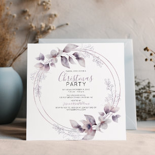 Elegant Watercolor Frame   Christmas Holiday Party Invitation
