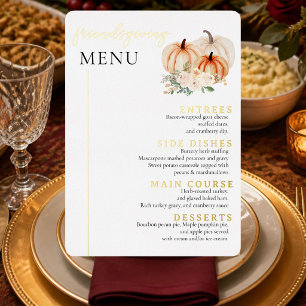 Elegant Watercolor Friendsgiving Pumpkin Dinner Foil Holiday Card