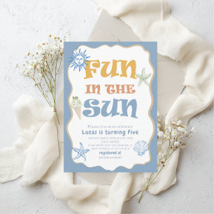 Elegant Watercolor Fun to be One 5th Birthday b Invitation