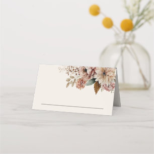 Elegant watercolor garden fall floral boho wedding place card