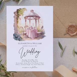 Elegant watercolor Garden Wedding Invitation