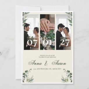 Elegant Watercolor Garden Wedding Invitation with