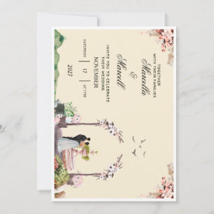 Elegant Watercolor Garden Wedding Invitation with