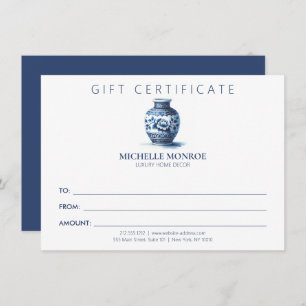 Elegant Watercolor Ginger Jar Gift Certificate