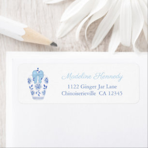 Elegant Watercolor Ginger Jar Return Address Label