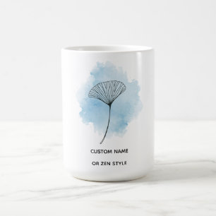 Elegant Watercolor Ginkgo Biloba Leaf - Minimalist Coffee Mug