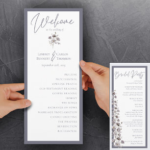 Elegant watercolor gloomy grey caligraphy ceremony program